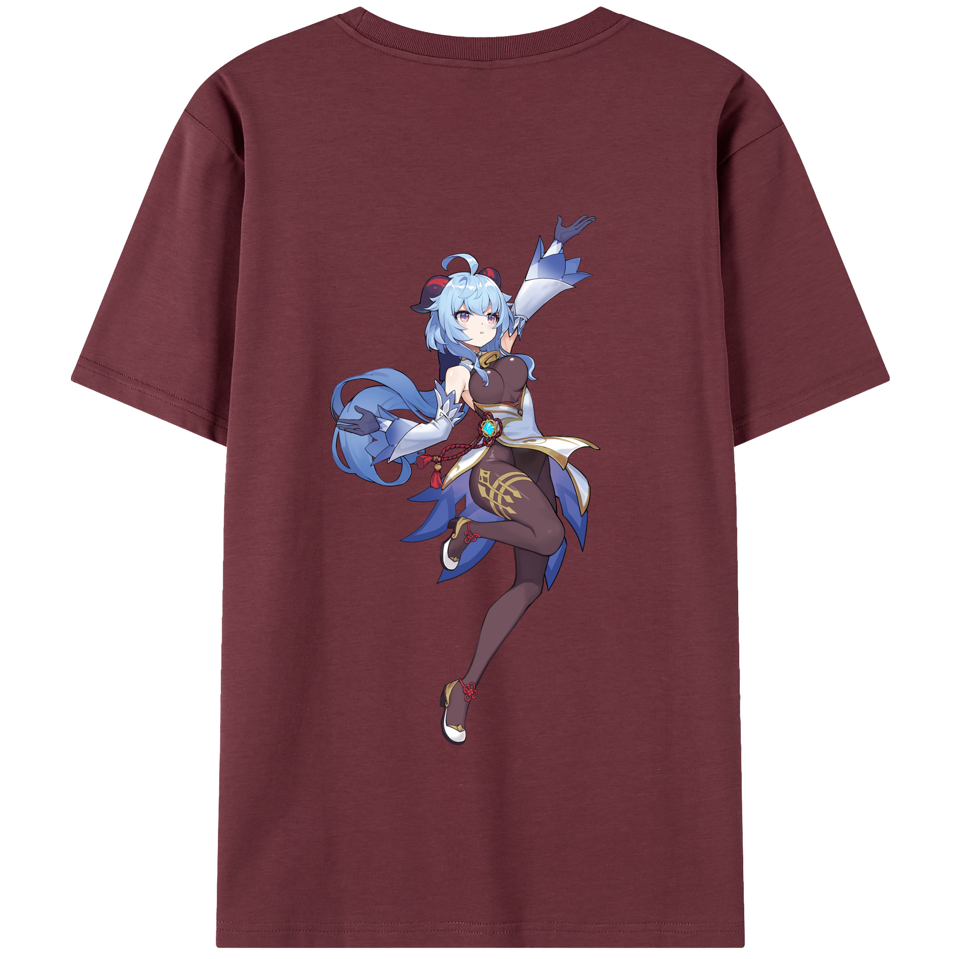 げんし神 甘雨 かんう genshin Ganyu 綿100％半袖Tシャツ（背面プリント）